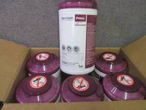 lot 326 image: Case of 6 -70ct Canisters Sani-Clot...