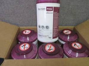 lot 328 image: Case of 6 -70ct Canisters Sani-Clot...