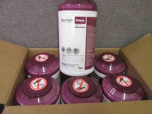 lot 330 image: Case of 6 -70ct Canisters Sani-Clot...