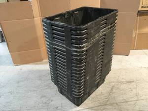 Lot of 14 Gal. Tough Storage Tote in Black Missing&nbsp Yellow Lid by HDX Customer Returns See Pictures