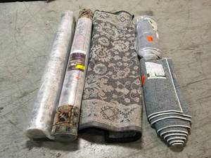 Lot of Mixed Rugs Various Sizes and Conditions See Pictures