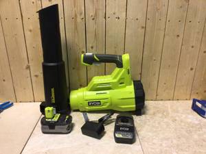 ONE 18V Brushless Whisper Series 110 MPH 410 CFM Cordless Battery Jet Fan Leaf Blower with 4.0 Ah Battery and Charger by RYOBI Customer Returns See Pictures