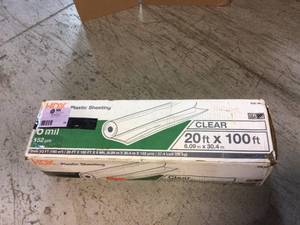 20 ft. x 100 ft. Clear 6 mil Plastic Sheeting by HDX Customer Returns See Pictures
