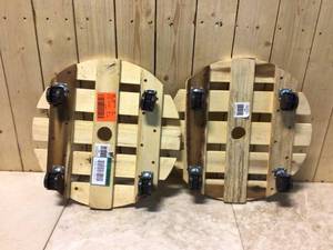 Lot of 2 16 in. Wood Planter Caddy with Rotating Casters by Unbranded Customer Returns See Pictures