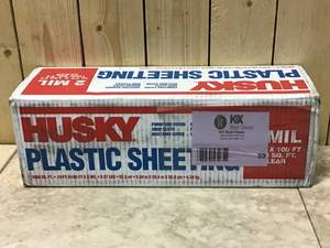 10 ft. x 100 ft. Clear 2 mil. Plastic Sheeting by Husky Customer Returns See Pictures