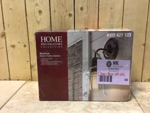 Barden Pointe 5 in. 1-Light Antique Bronze Sconce with Clear Glass Shade by Hampton Bay Customer Returns See Pictures