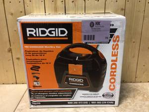 3 Gal. 18-Volt Cordless Handheld WetDry Shop Vacuum (Tool Only) with Filter, Expandable Hose and Accessories by RIDGID Customer Returns See Pictures