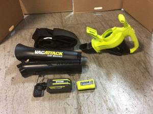 40V Vac Attack Cordless Leaf VacuumMulcher with 5.0 Ah Battery and Charger by RYOBI Customer Returns See Pictures