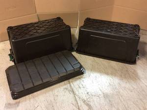 Lot of 2 82 Qt. Remington Weather Tight Store-It-All Storage Bin in Black by IRIS Customer Returns See Pictures