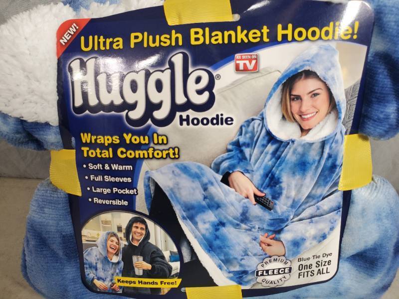lot 57 image: New Huggle Ultra Plush Blanket Hoodie