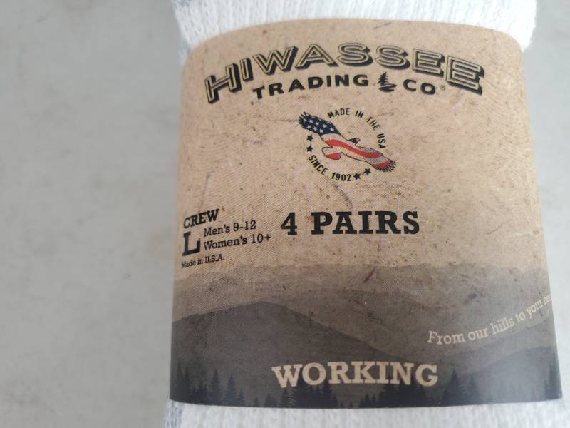 lot 119 image: New 4 Pack of Hiwassee Trading Work Socks
