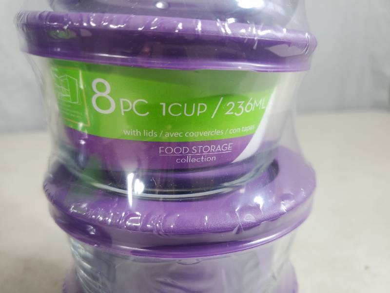 lot 227 image: 2 New 8 Piece Kitchen Classics Glass Food Storage Sets