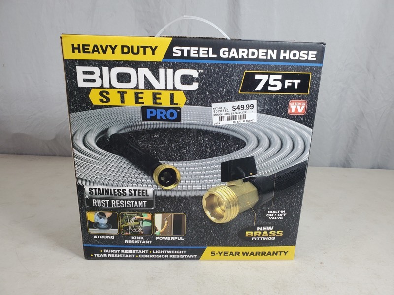 lot 5 image: New Heavy Duty Bionic Steel Pro 75 Ft Hose
