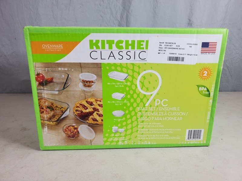lot 85 image: New Kitchen Classics 9 Piece Bake Set