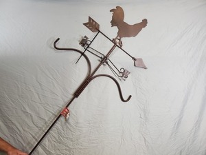 lot 2 image: New Panacea Rooster Weathervane with Double Shepherd Hook