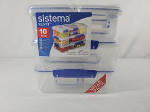 lot 139 image: New Large 10 Pack of Sistema Klip It Storage Containers