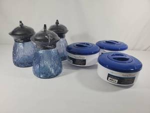 lot 164 image: New Glass Tabletop Torches and New Pool Items