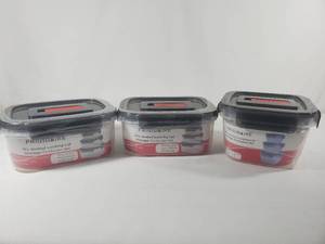 lot 209 image: 3 New Frigidaire 3 Piece Vented Storage Container Sets