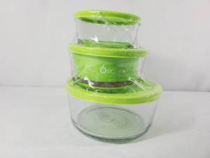 lot 222 image: New 6 Piece Glass Food Storage Set