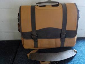 lot 57 image: Tan and Brown Canvas and Leather Ba...