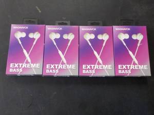 lot 126 image: 4 Magnavox Extreme Bass Earbuds wit...