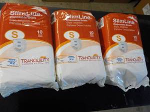 lot 155 image: 3 pkgs Slimline Disposable Briefs ...
