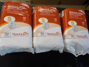 lot 156 image: 3 pkgs Slimline Disposable Briefs ...
