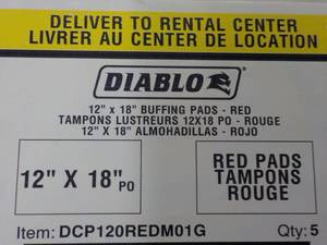 lot 169 image: 5 - 12 x 18 Red Buffing Pads...