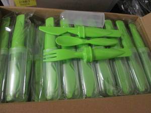 lot 82 image: Case of 50 Lime Green Plastic Cutle...