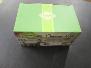 lot 93 image: Box of 100 wide Mouth Canning Lids...