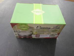 lot 95 image: Box of 100 wide Mouth Canning Lids...