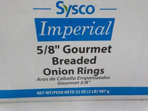 lot 248 image: 32 oz Box Frozen Breaded Onion Ring...