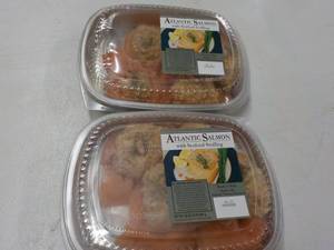 lot 253 image: 2 Frozen 32 oz Pkgs Atlantic Salmon...