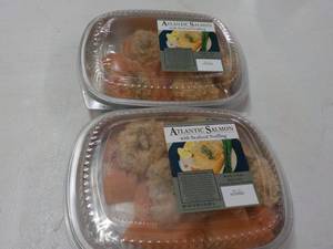 lot 255 image: 2 Frozen 32 oz Pkgs Atlantic Salmon...