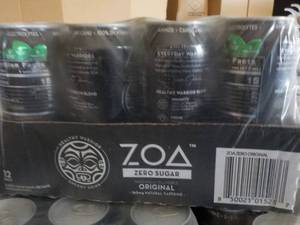 lot 313 image: Case of 12 Cans ZOA Zero Sugar Ener...