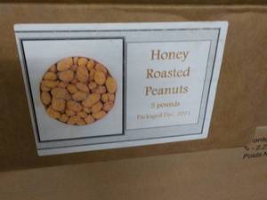 lot 334 image: 5 lb. Box Honey Roasted Peanuts...