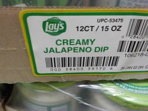 lot 353 image: 12 Pack Lays Creamy Jalapeno Dip...