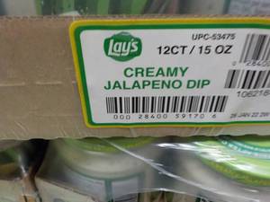 lot 354 image: 12 Pack Lays Creamy Jalapeno Dip...