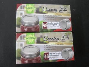 lot 100 image: 96 Regular Mouth Canning Lids...