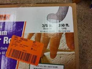 lot 117 image: Frost King poly foam backer roll