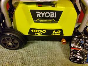 lot 59 image: Ryobi Electric power washer, 1800 psi, 1.2 gal per min.