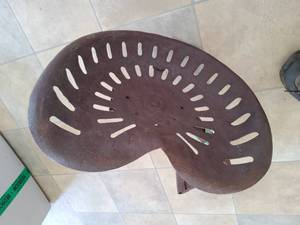 lot 16 image: vintage steel tractorimplement seat with brace