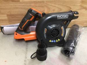 RIDGID 18V Lithium-Ion Cordless Compact Jobsite Blower with InflatorDeflator Nozzle Open box
