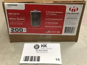 Milbank 200 Amp 4-Terminal Horn Bypass Ringless Overhead Meter Socket
