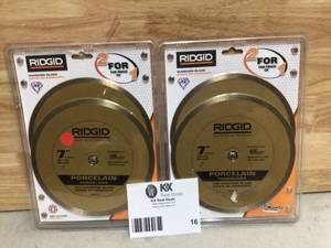 Ridgid 7 in. Tile Diamond Blade (2-Pack) Open box 2 units