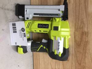 RYOBI ONE 18V Lithium-Ion AirStrike 18-Gauge Cordless Narrow Crown Stapler with Sample Staples (Tool Only)