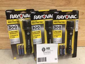 Lot of rayovac indestructible flashlight