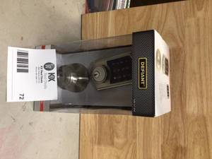 Defiant Castle Satin Nickel Electronic Touchpad Single Cylinder Deadbolt with Hartford Knob Combo Pack Open box