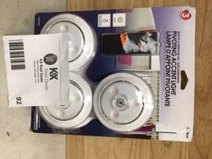 Rite Lite LED White Puck Light with Remote (3-Pack) Open box