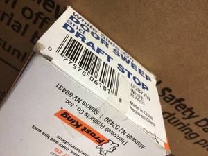 lot 2 image: Frost King Slide-On Door SweepStop White Open box